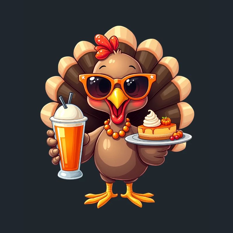 Dinde de Thanksgiving avec lunettes de soleil