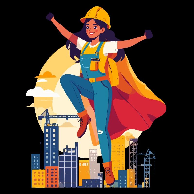 Construction heroine heroine of the construction site construction worker motif
