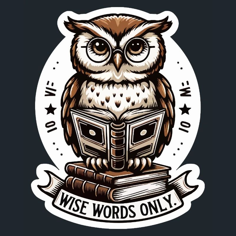 Weise Eule liest Buch