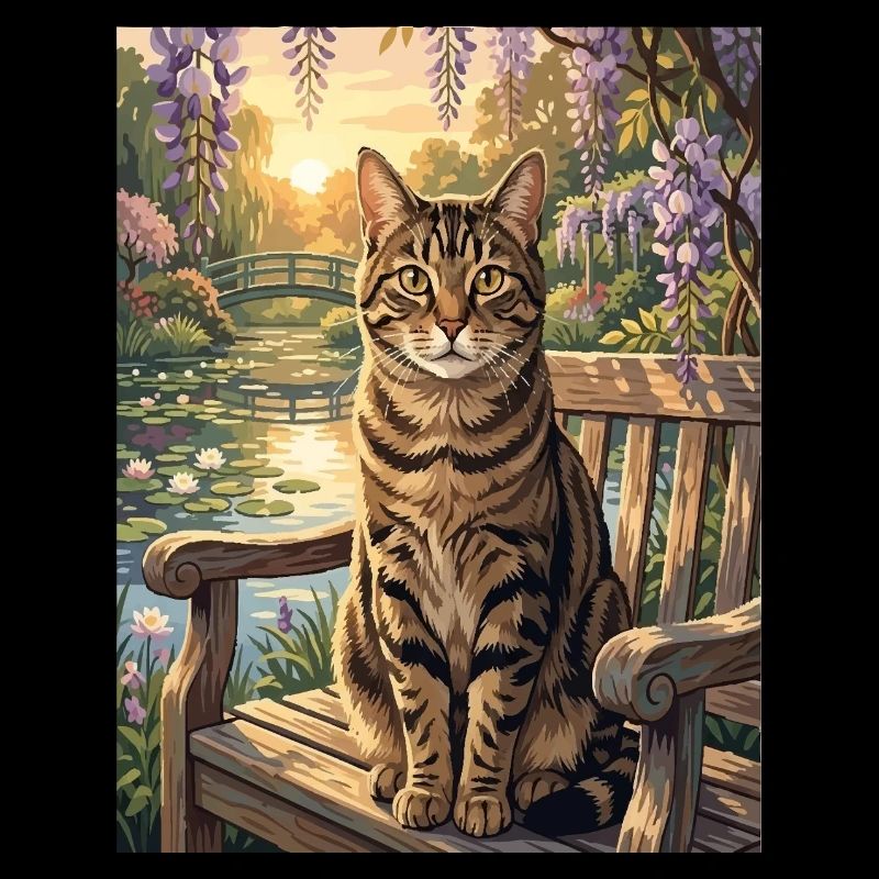 Tigerkette im ruhigen Blaubaumgarten