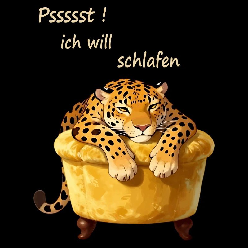 Schlafender Leopard in Goldtub
