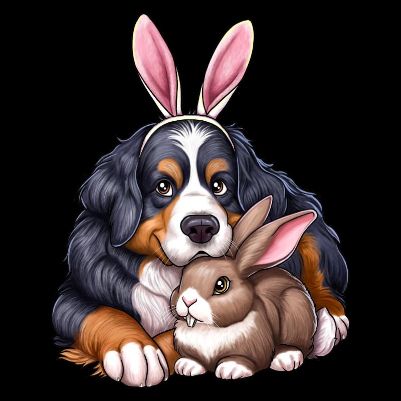 Bernese Mountain Dog and Hare