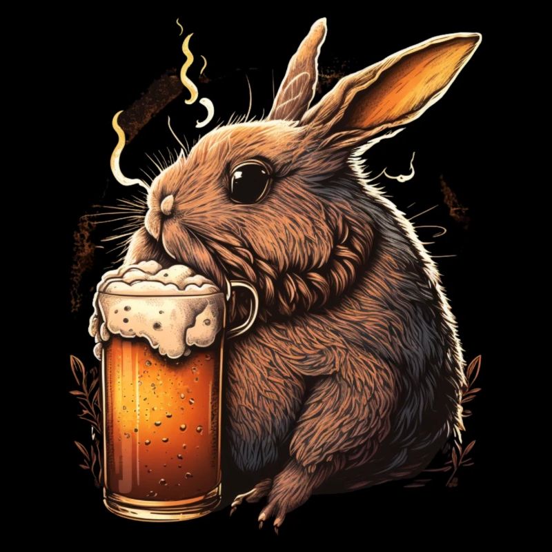 Coole Hase mit Bier Illustration