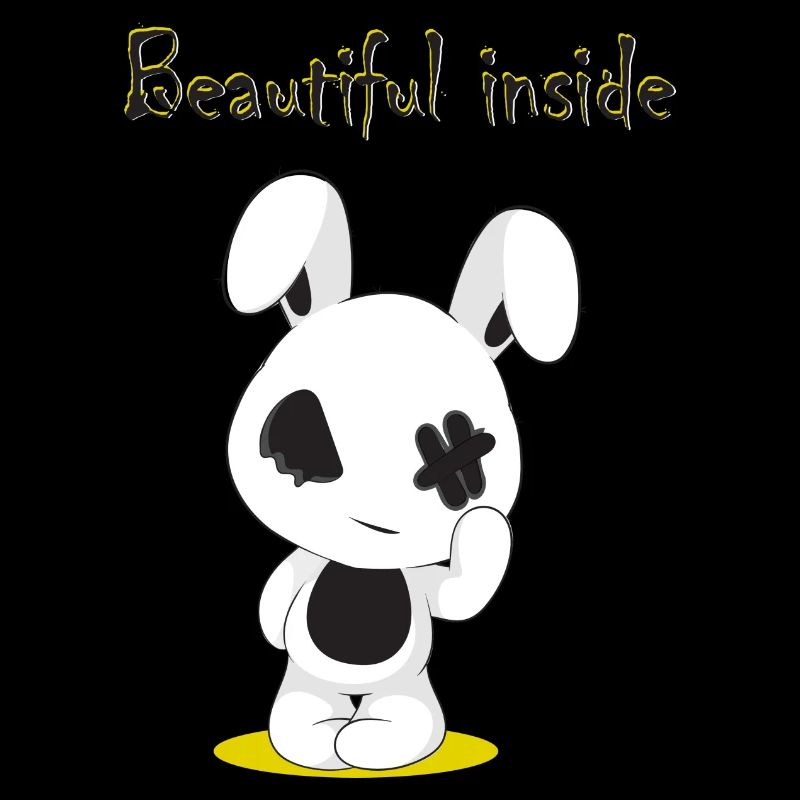 Beautiful inside saying with battered rabbits