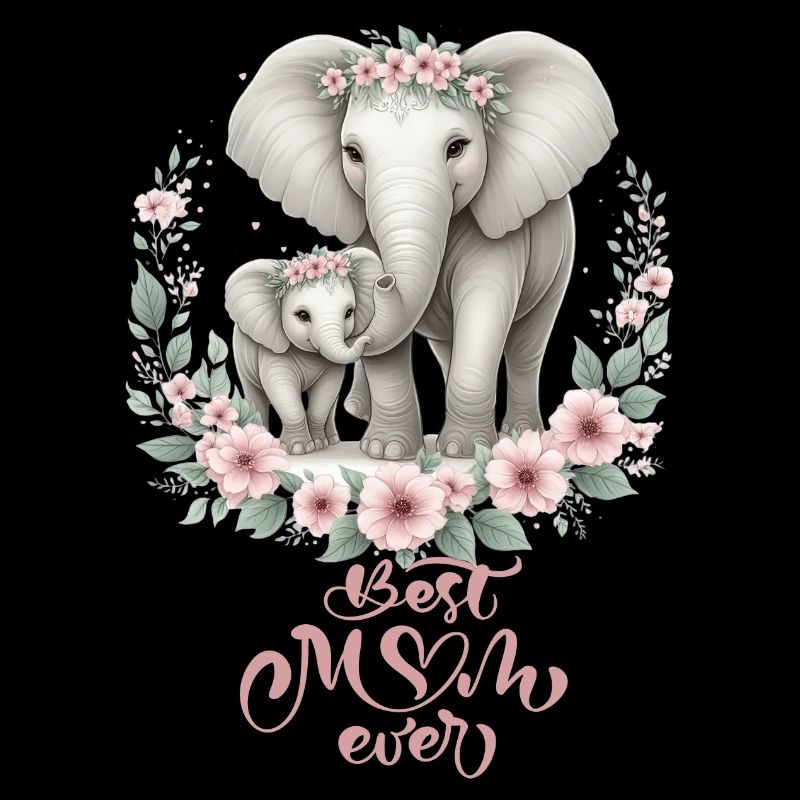 Meilleure maman de tous les temps éléphant Couronne florale maternité