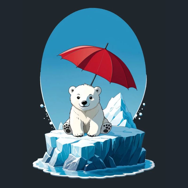 Eisbär, Eis & Sonnenschirm