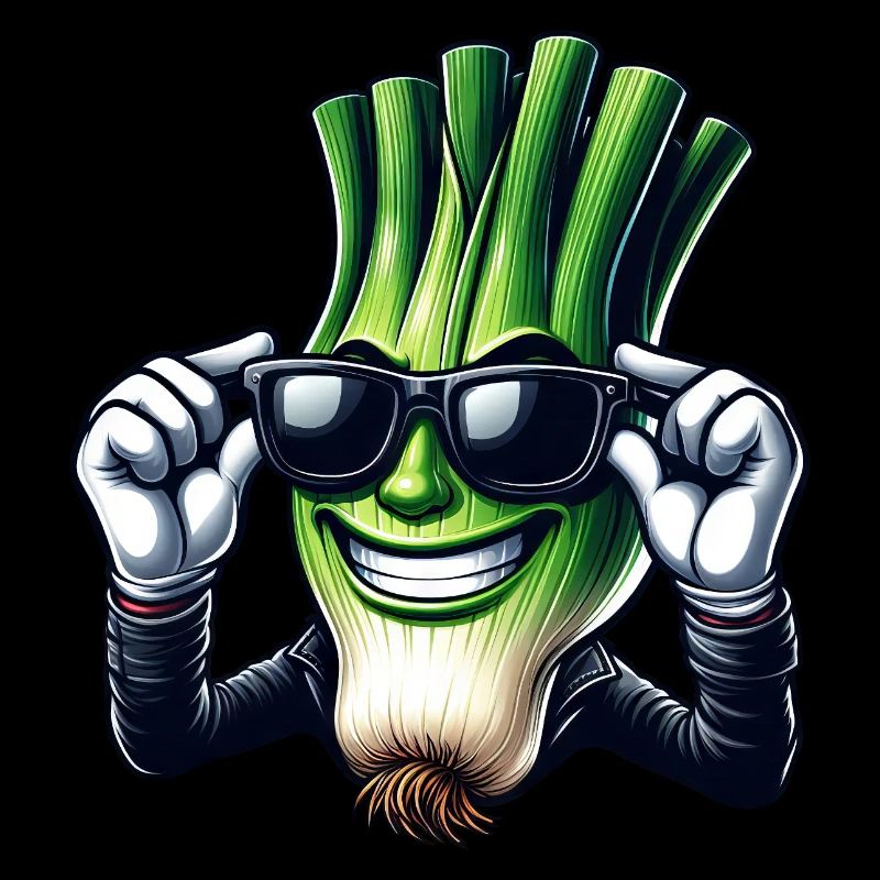Cool Spring Onion Cartoon Comic Style
