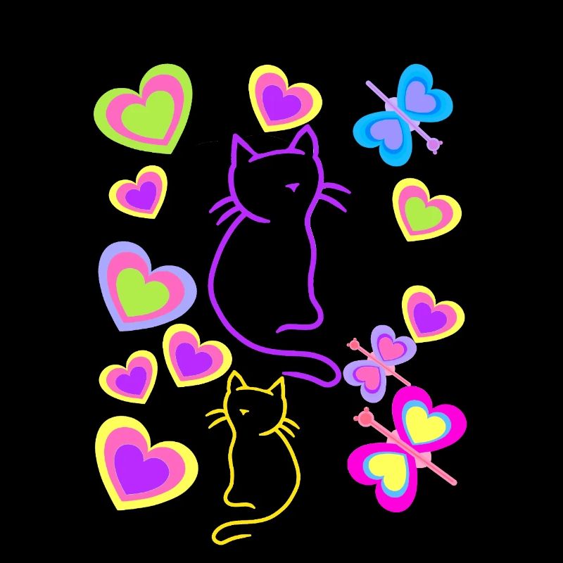 Old School Katzen Katze 80er Retro Kinder Kind