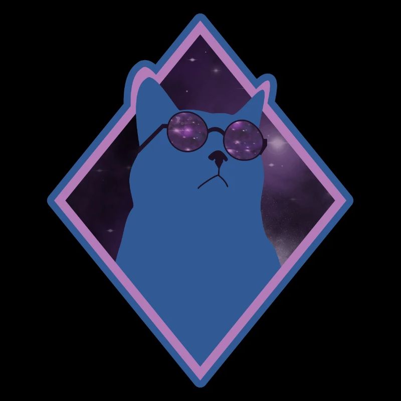 Katze Galaxy blau