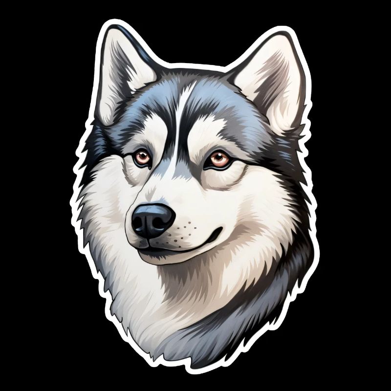 Tête de husky de Sibérie