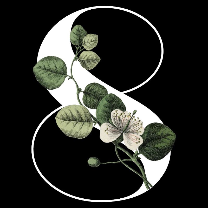 Nummer 8 Grüne Blumen - 8. Blumengeburtstag