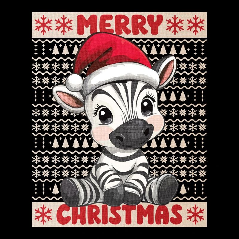 Zèbre Moche Noël Noël Mignon Mignon