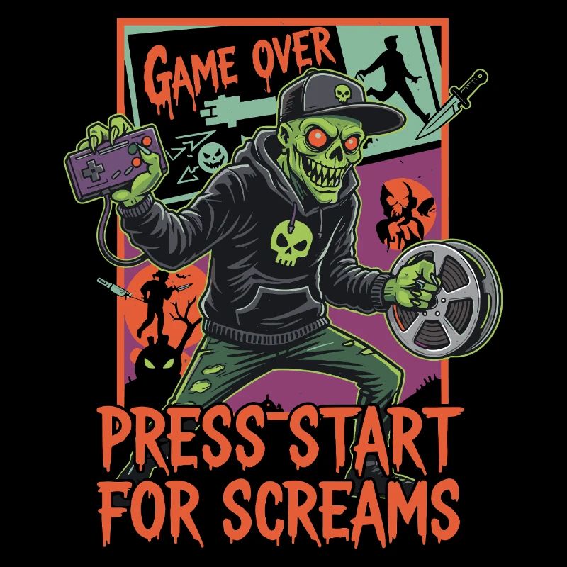 Zombie-Gamer: Game Over Press Start