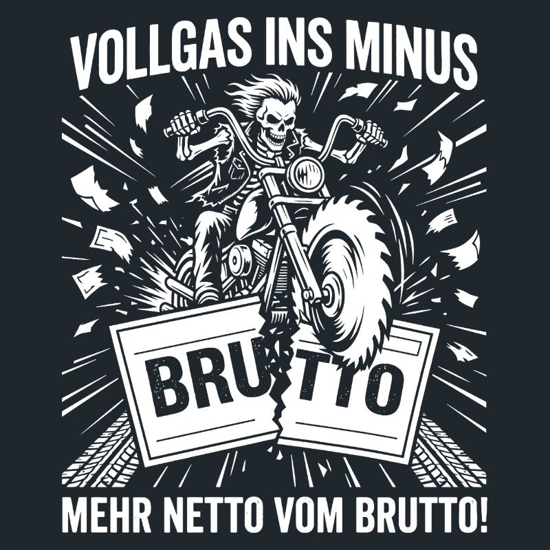 Full throttle into the red, motorcycle skeleton