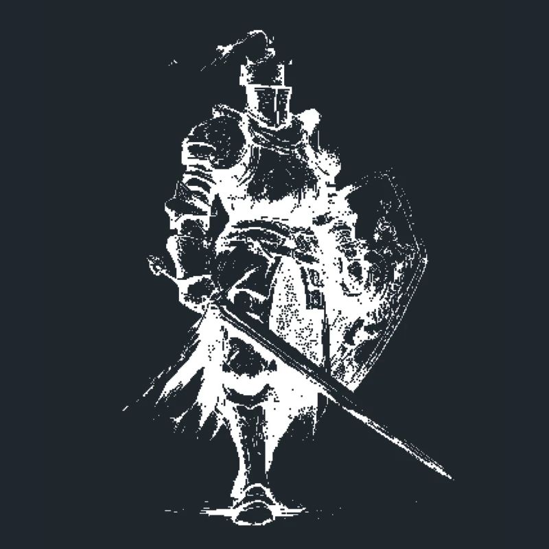 Silhouette de chevalier médiéval avec lance