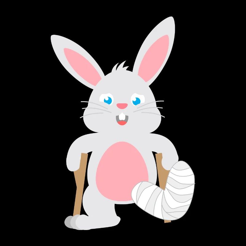 Kindershirt Hase mit Gipsbein Tiershirt Hase