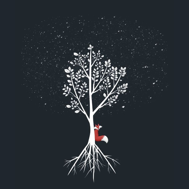 Willow with fox and roots