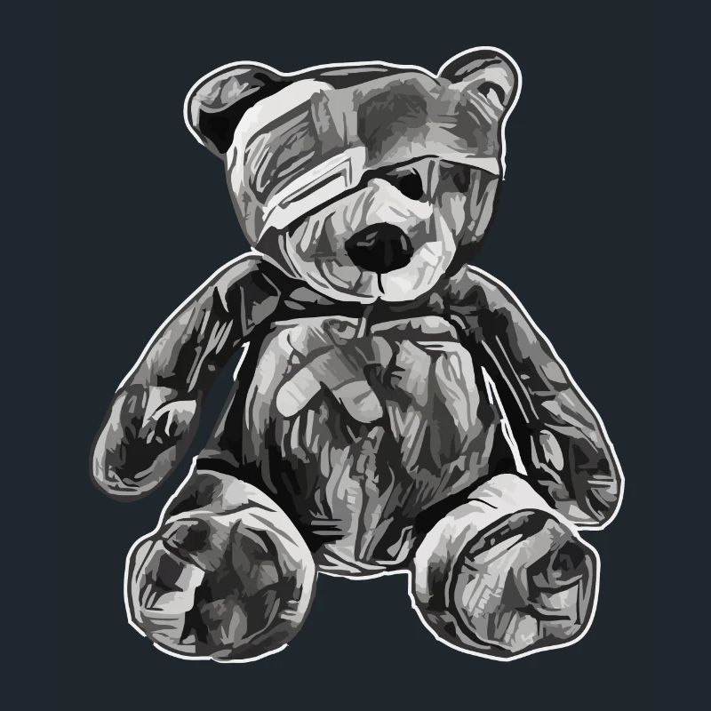 Toy teddy bear with an eye patch