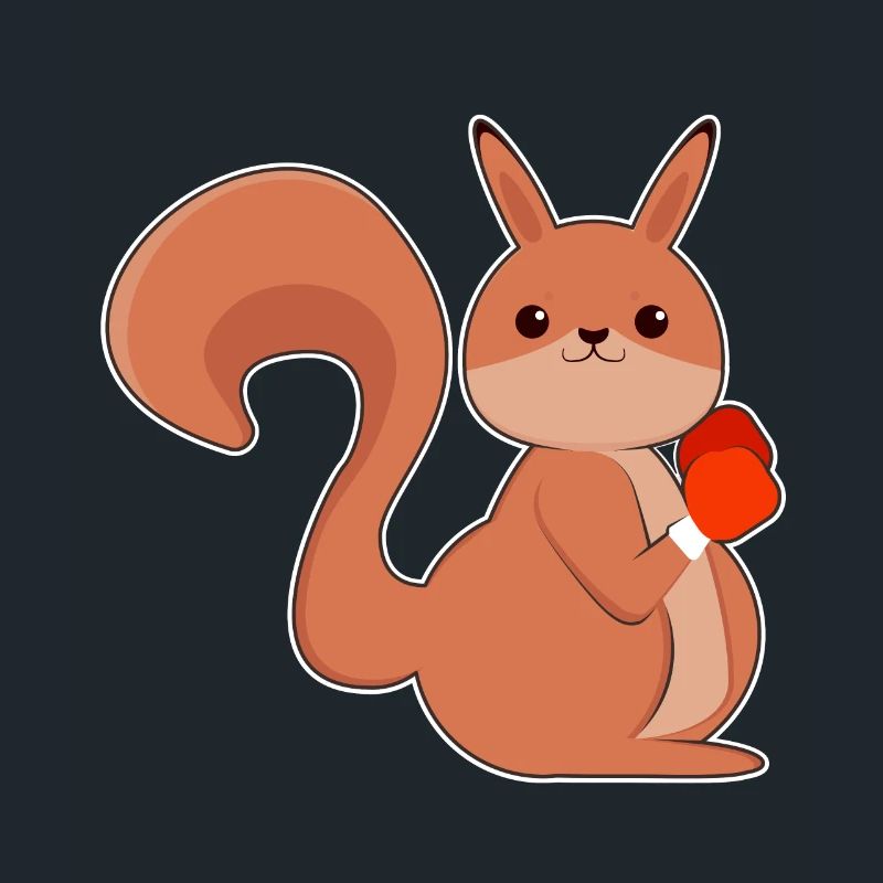 Eichhörnchen als Boxer mit Boxhandschuhe