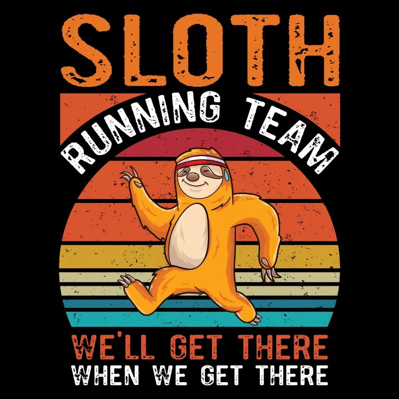 Équipe de paresseux en cours d'exécution jogging