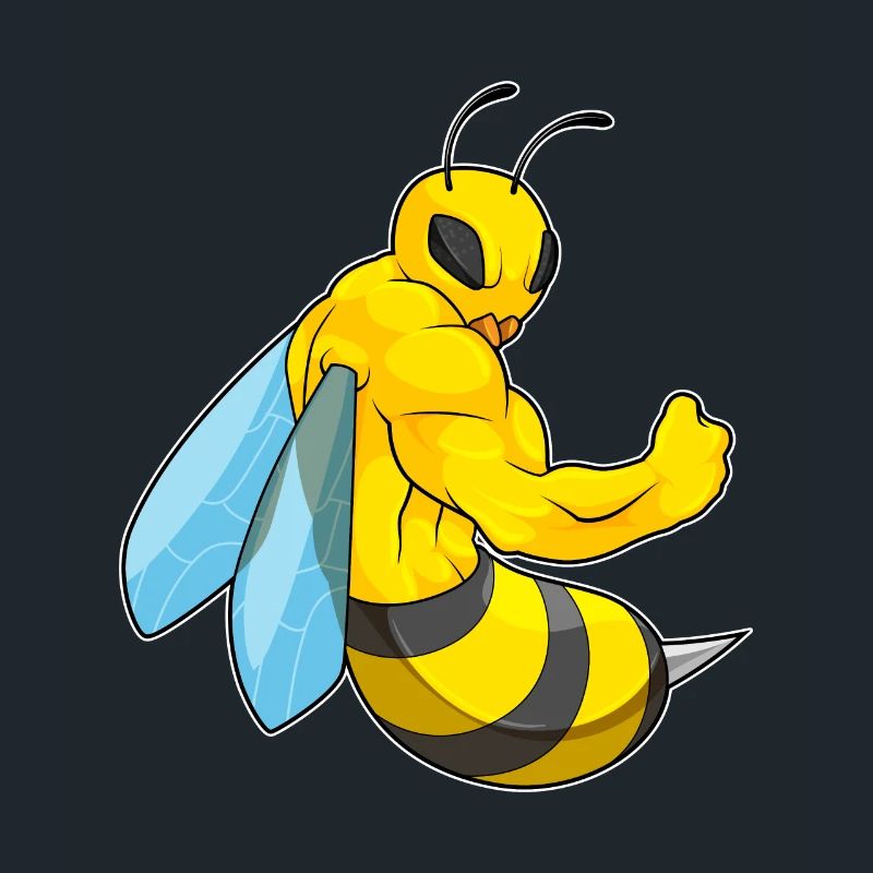 Bee as a bodybuilder