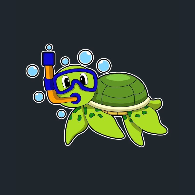 Turtle diving with snorkel