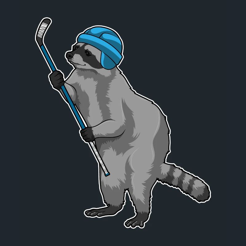 Waschbär Eishockey Eishockeyschläger