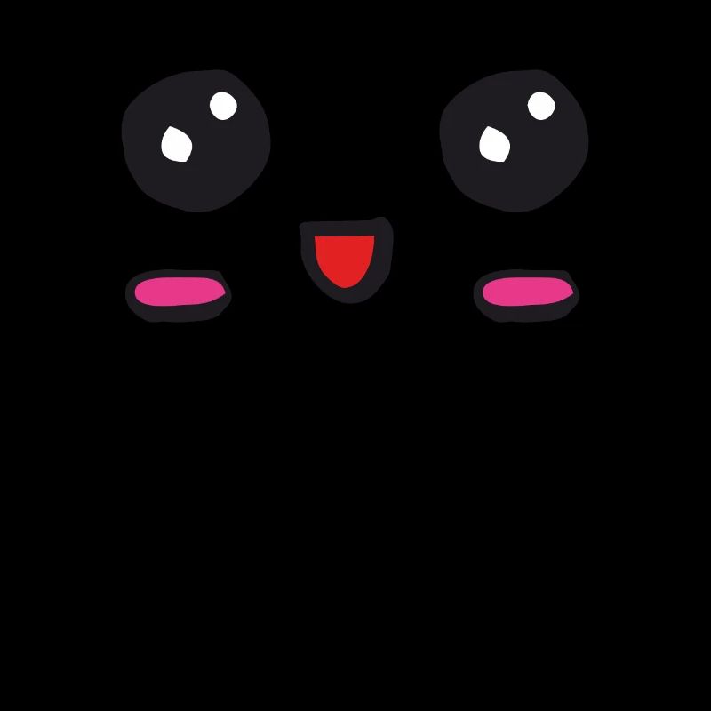 Visage kawaii avec un sourire ouvert