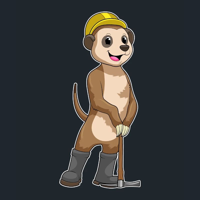Les suricates comme mineurs avec des pioches