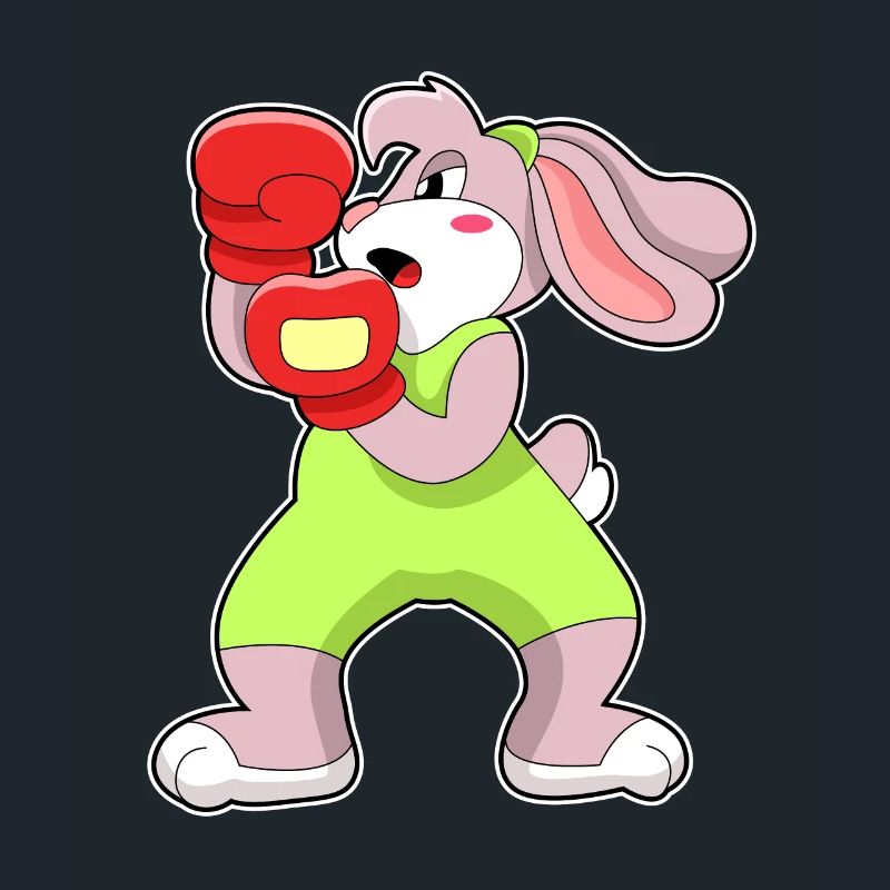 Boxe de lapin avec des gants de boxe