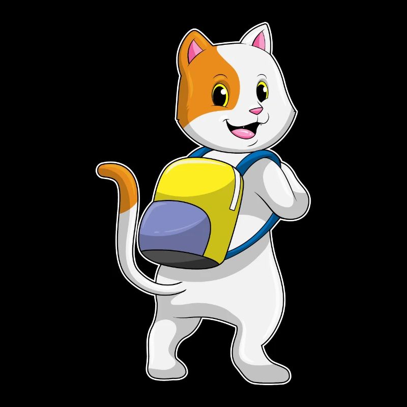Chat en tant que randonneur avec sac à dos