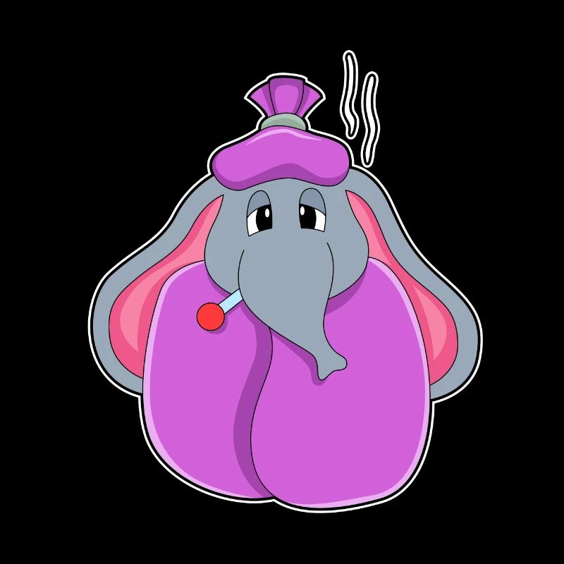 Elefant mit Fieberthermometer