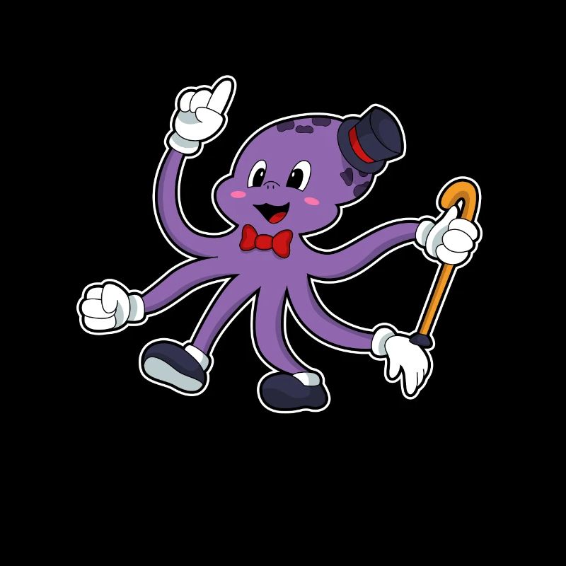 Octopus en magicien avec un chapeau