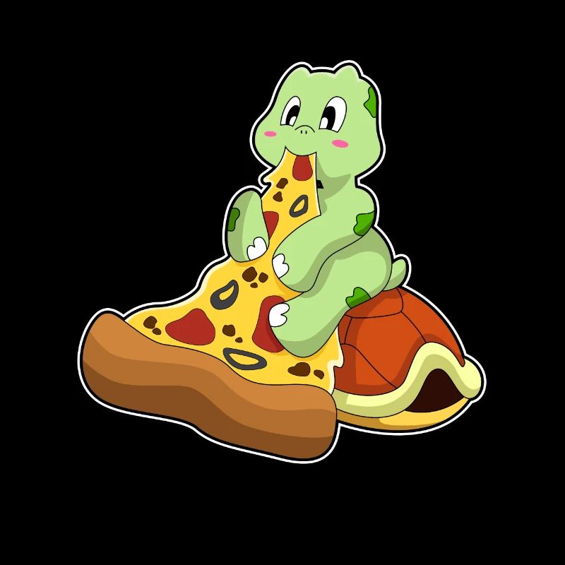 Tortue avec pizza