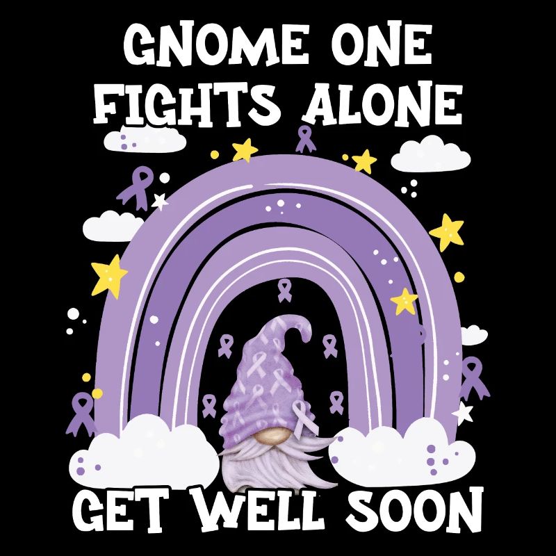 Gnome One Fights Alone Cancer Awareness
