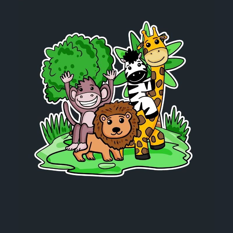 Niedliche Tiere Affe Löwe Zebra Giraffe
