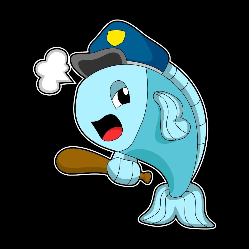 Casquette de policier de poisson