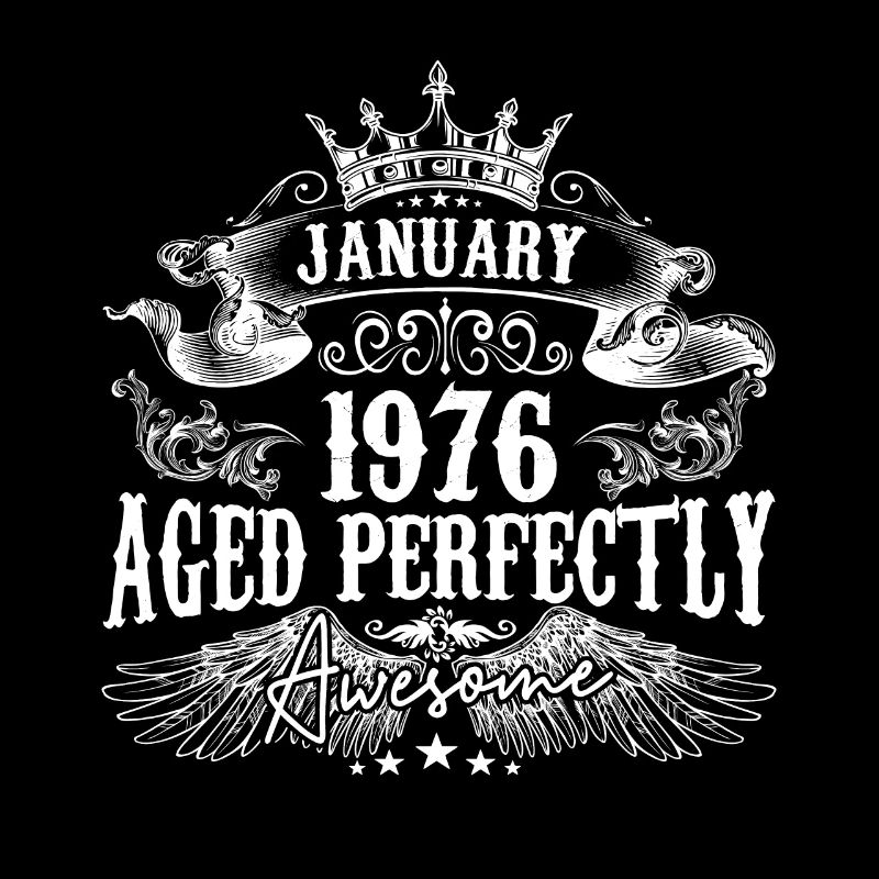 1976| Januar 1976 Geburtstag Perfekt gealtert