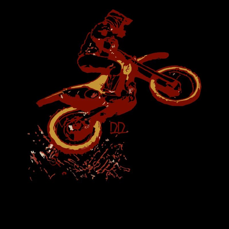 ein dreckiger Weitsprung beim Motocross