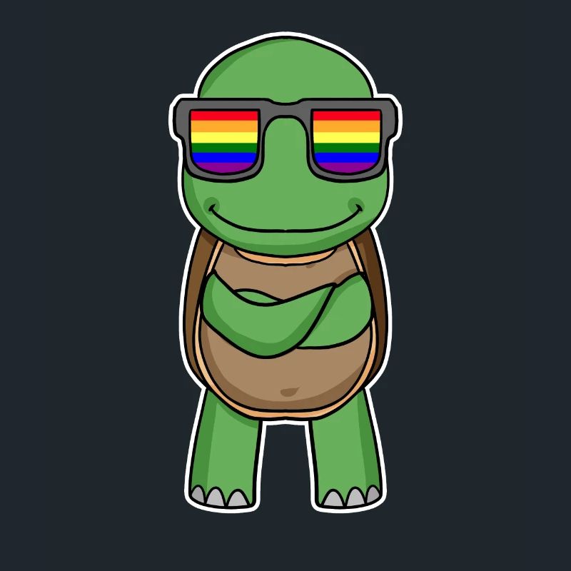 Regenbogen - Schildkröte mit Brille