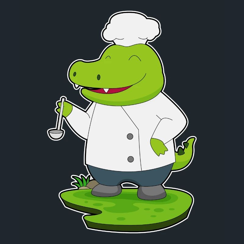 Cuillère de cuisson au crocodile