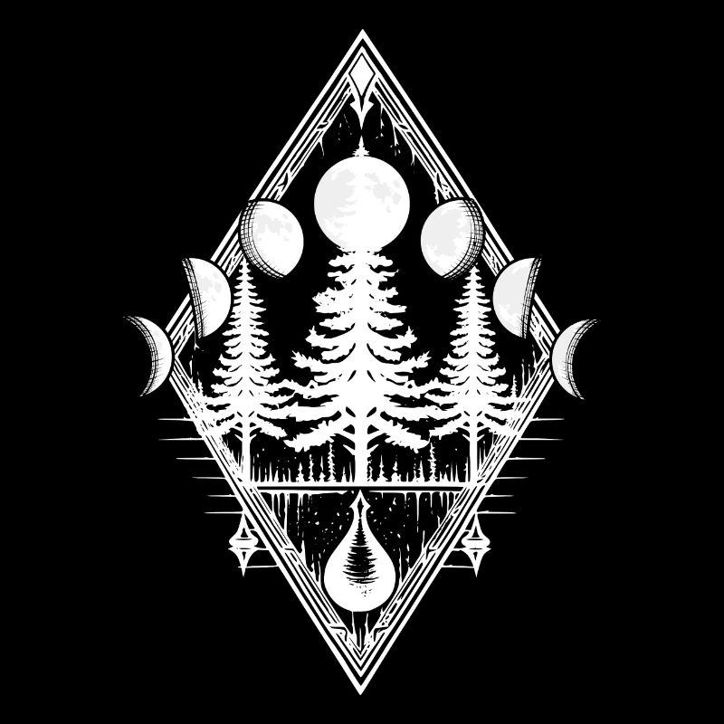 Phases de lune Arbres forestiers Occulte Wicca païenne