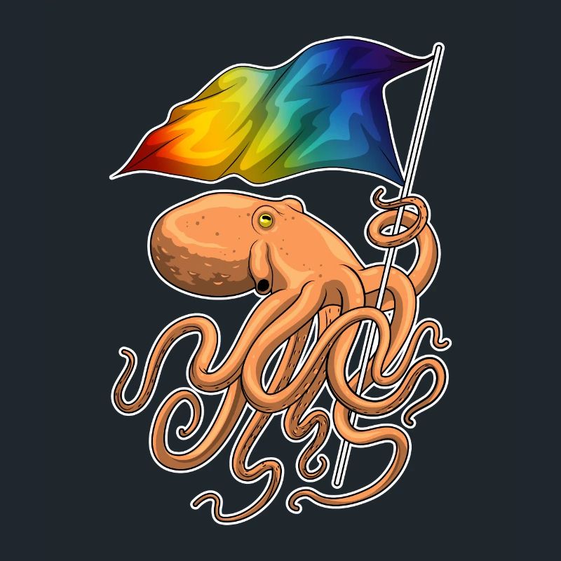 Drapeau arc-en-ciel Octopus