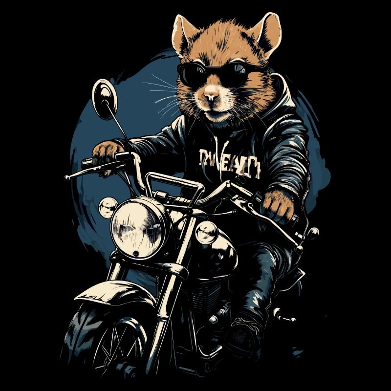 Coole Ratte auf einem Motorrad