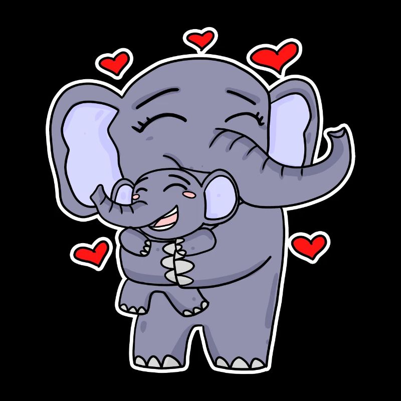 Famille d’éléphants - Éléphant avec bébé - Éléphant