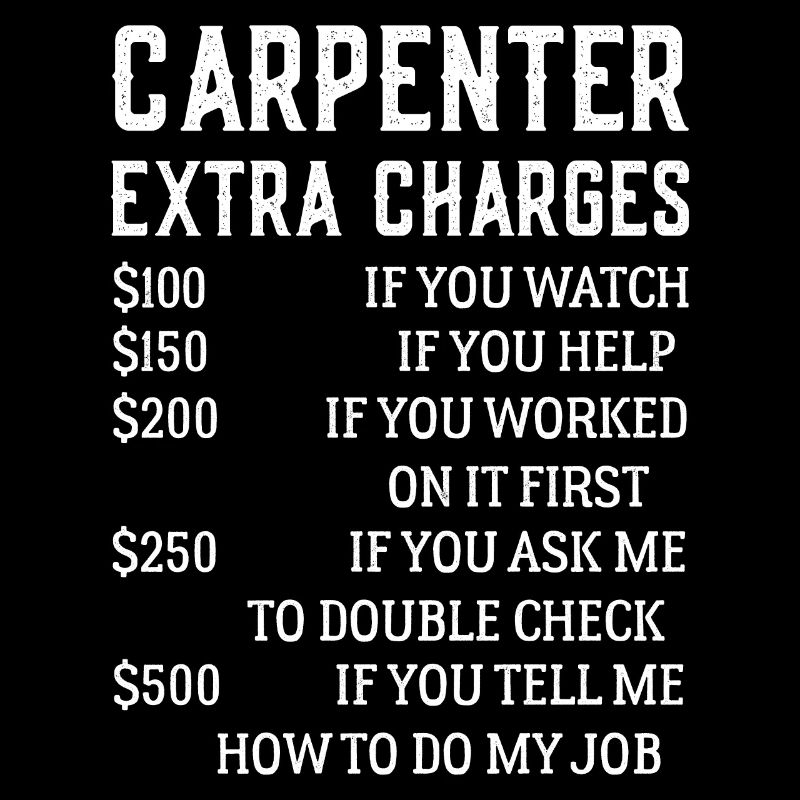 Carpenter Extra Charges Funny Carpentry shirt