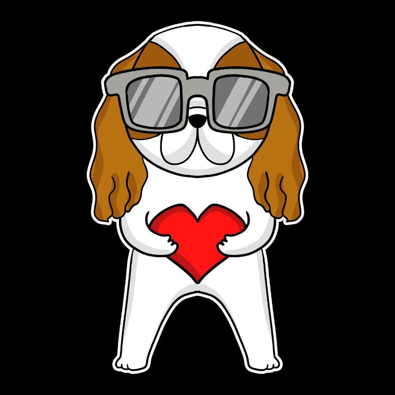 Hund mit Herz und Brille - Cavalier King Charles