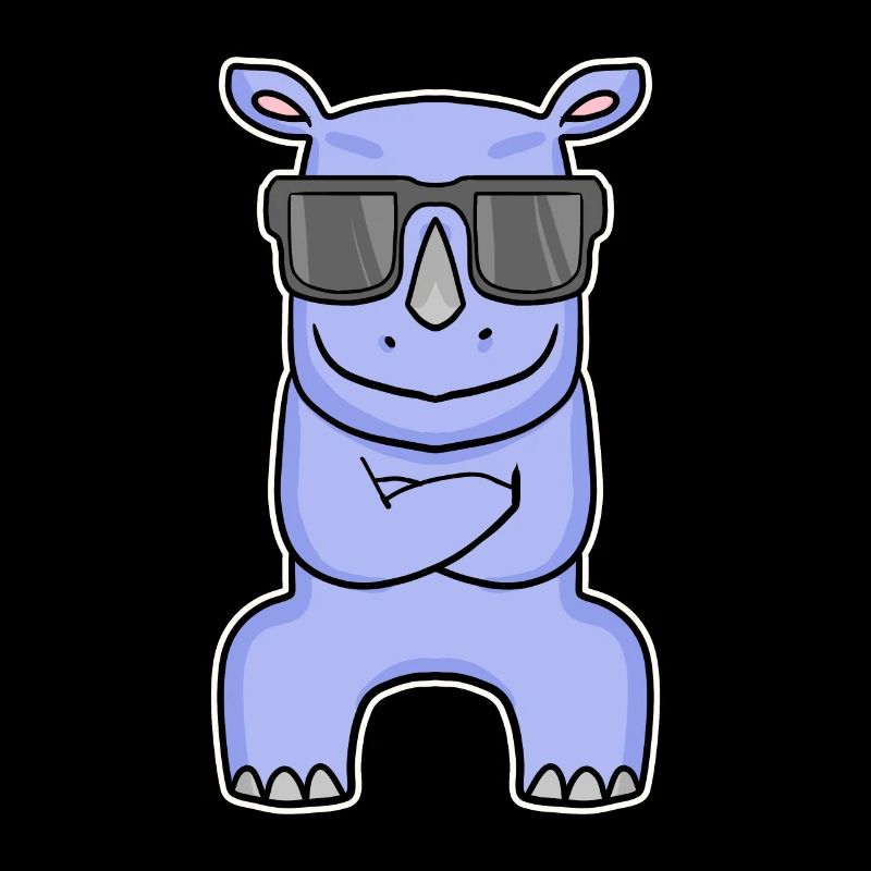Nilpferd mit Brille