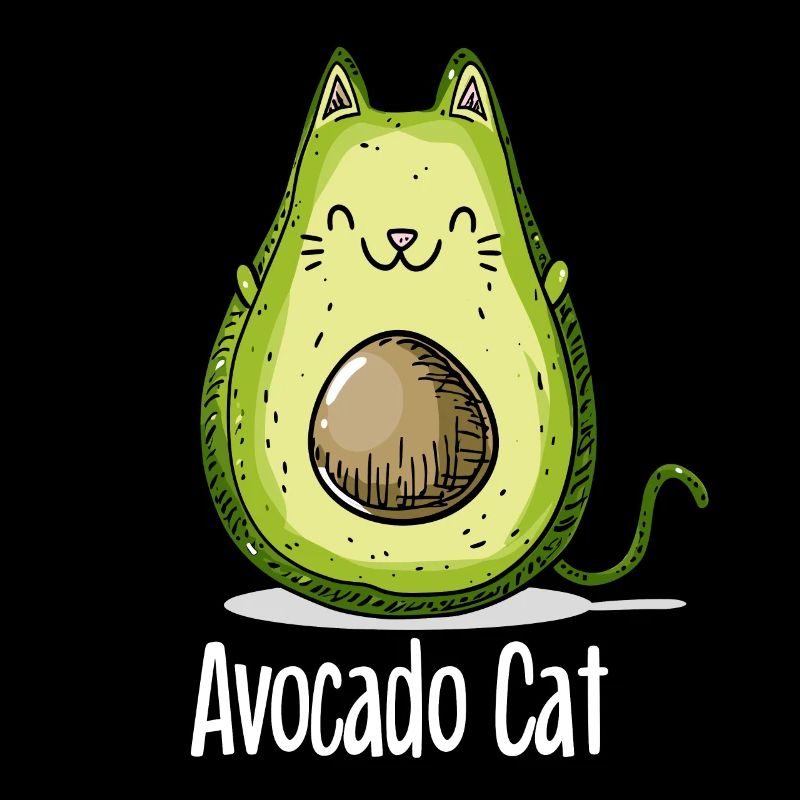 Avocado Cat Katzen Vegetarier Geschenk