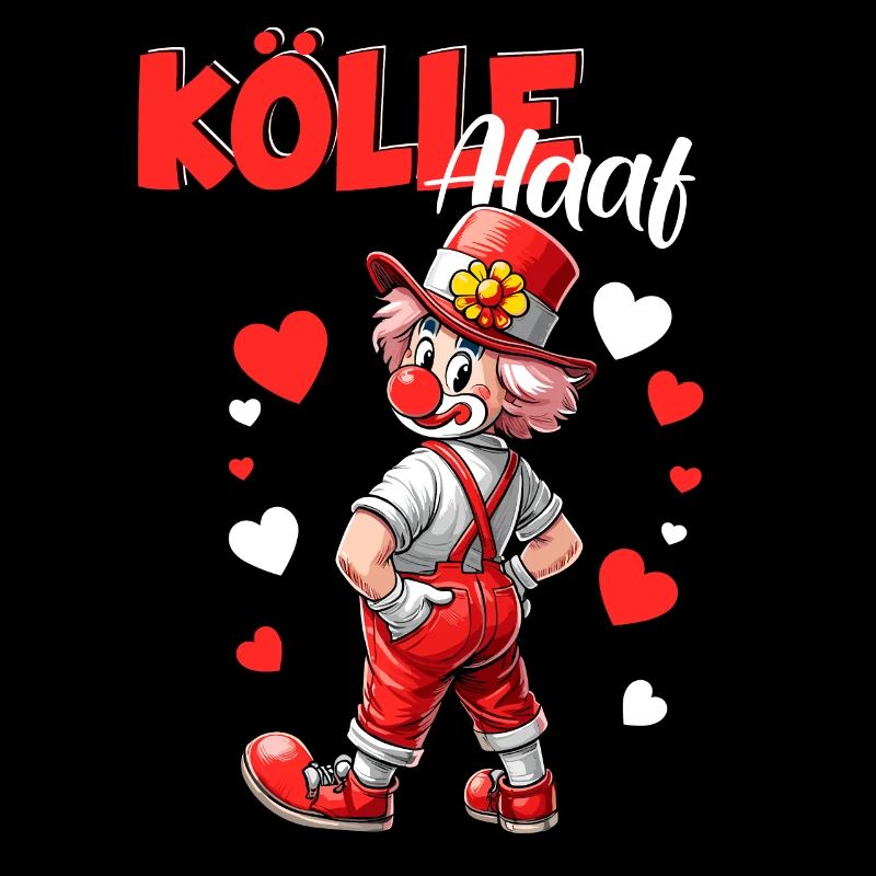 Köln Kölle Alaaf Karneval Clown Rut Wiess Kostüm